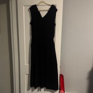 Lane Bryant Black Maxi Dress with lace detail sleeves